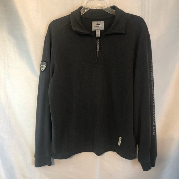 NWOT Roots 73 1/4 Zip Pullover Mens Lg Grey - Picture 10 of 10